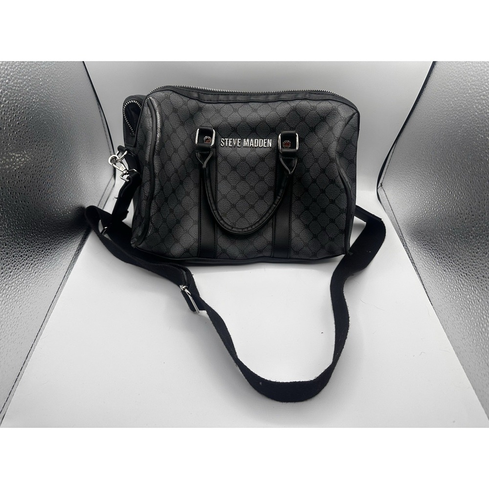 Steve Madden Crossbody Women's Purse Tote Bag Black Gray Quilted Finish
